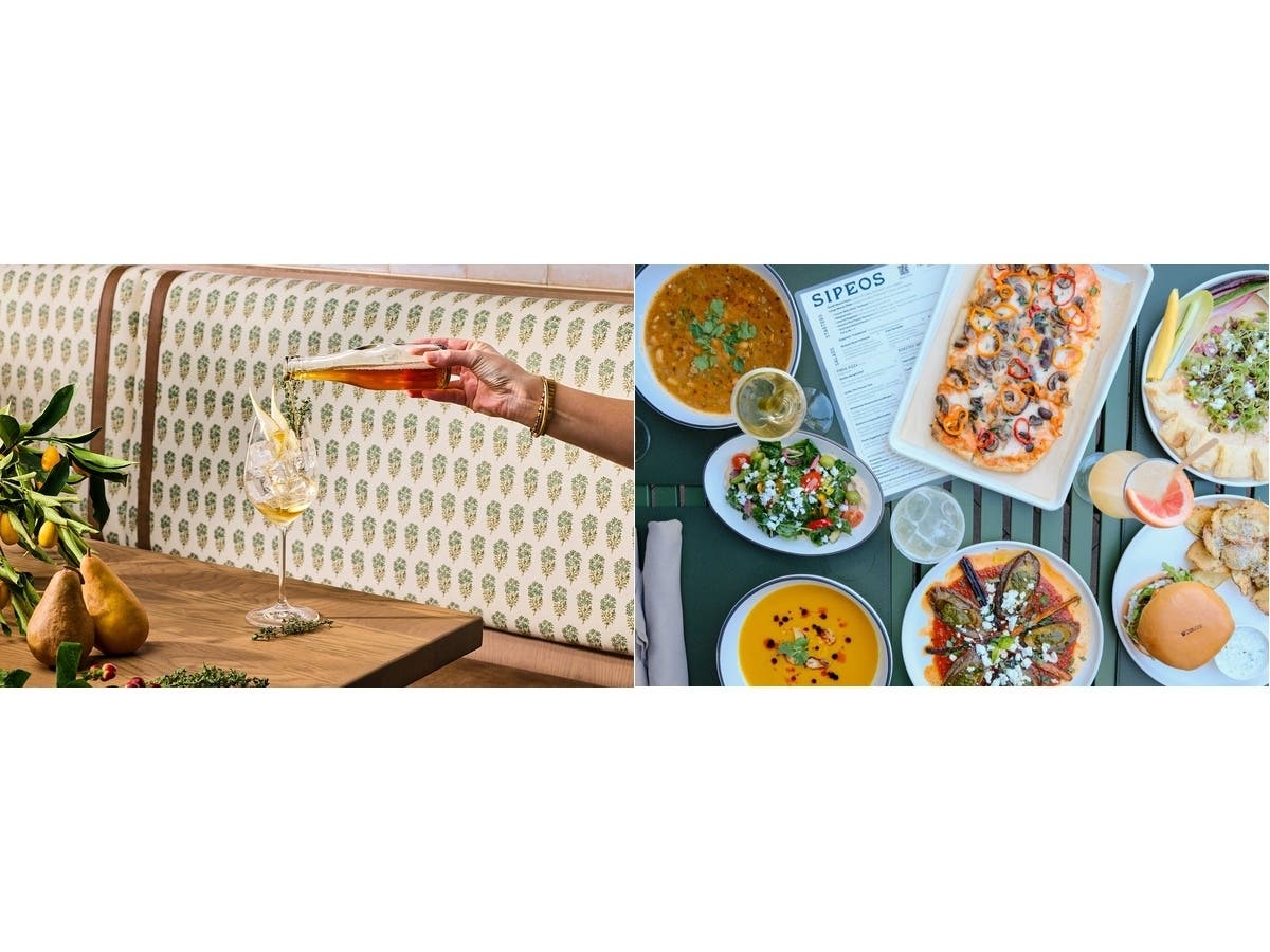 The Mediterranean restaurant Sipeos (above) has attracted attention with a vegetarian-focused menu based on cuisines from across the Mediterranean region.