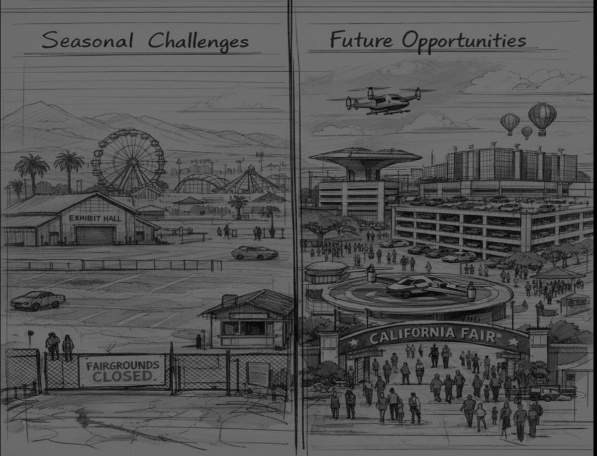 Nearly 100 residents packed a Calistoga meeting to challenge a proposal that would bring a data center, a multi-story parking garage, and a helicopter vertiport to a historic fairgrounds.