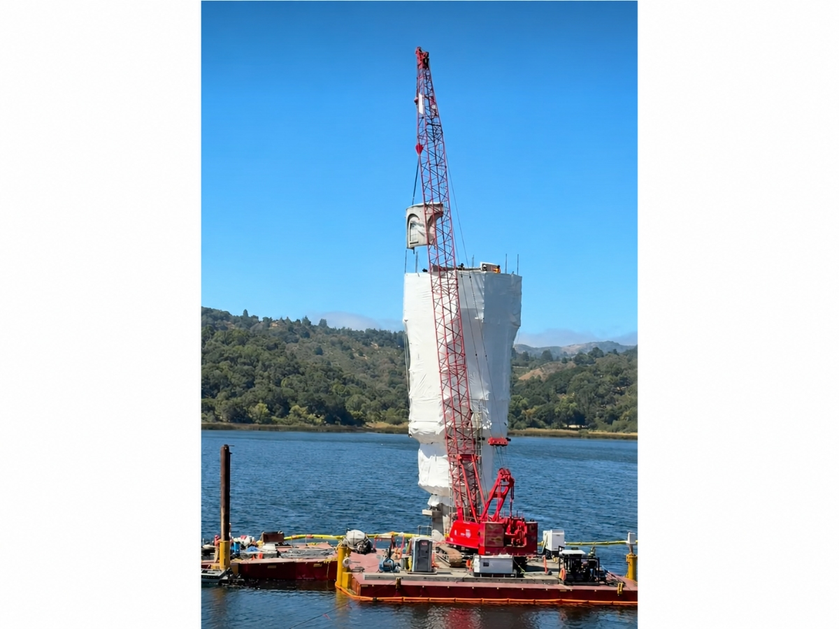The Lafayette Reservoir tower has defined the skyline for generations. Crews are shortening the landmark after a debate over what it will look like when construction ends.