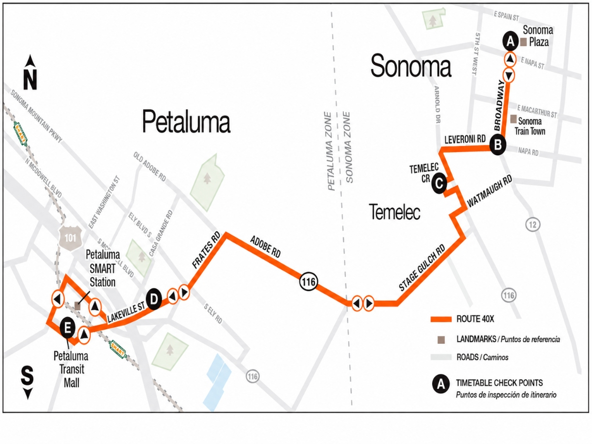 A new Sonoma County Transit route will connect Sonoma riders with SMART trains in Petaluma on a strategic weekday commuting schedule.