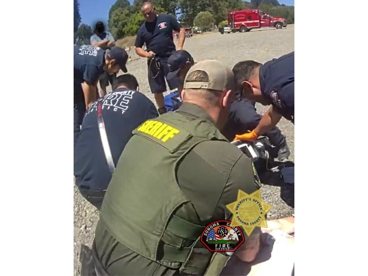 A man swept over the Johnson's Beach dam is expected to survive after a rapid emergency response.