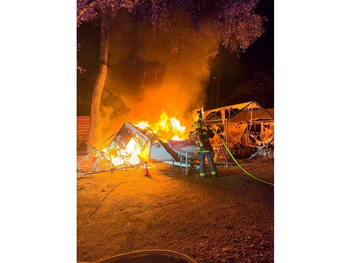 Healdsburg firefighters kept an intense late-night trailer fire from reaching surrounding vegetation and nearby property.