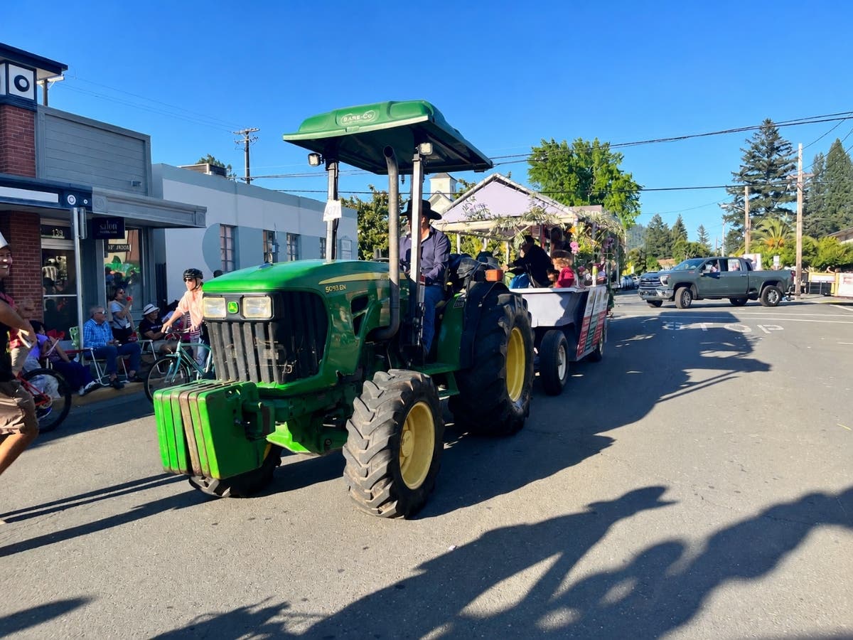 Elizabeth Bucher and Lillie Deas explore Healdsburg’s agricultural traditions, connecting generations of farm life in events like the Future Farmers Country Twilight Parade (above) even as Wine Country tourism reshapes the town.