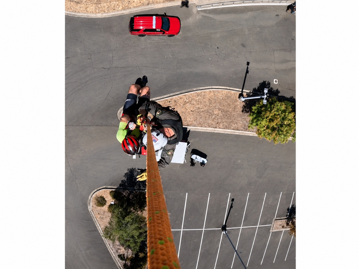 A bystander helped carry the injured cyclist to an opening before a helicopter crew lifted the victim from Hood Mountain.
