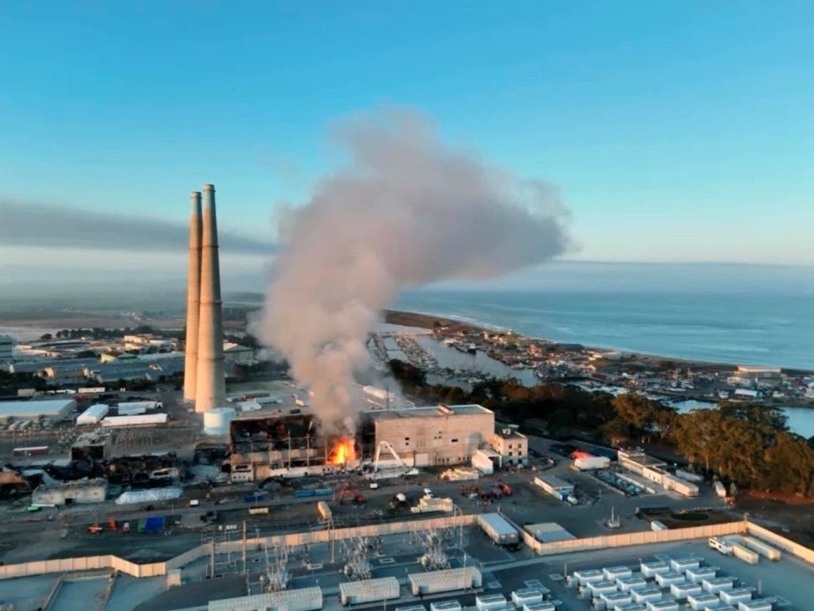 Smoke and fire emerged from the facility’s north side as crews rushed to account for plant personnel.