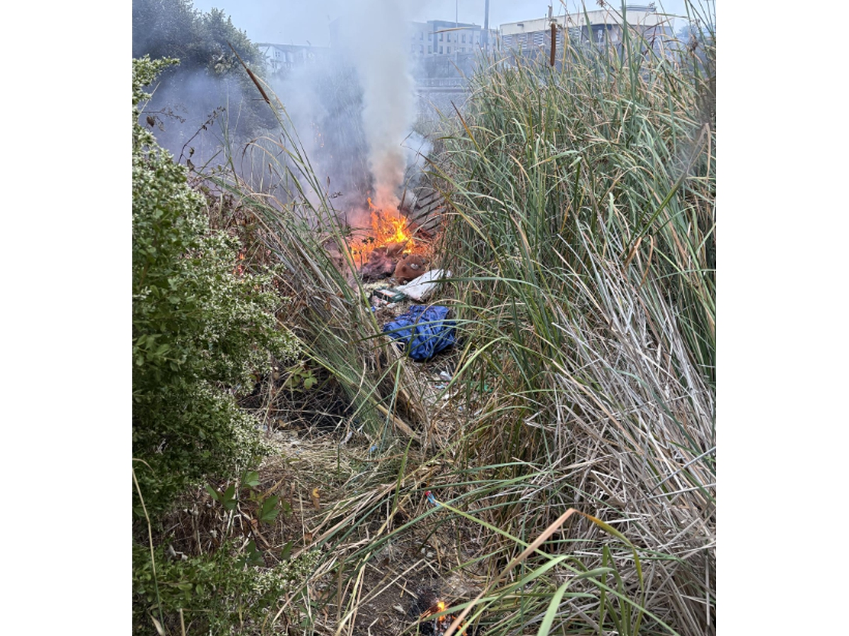 A woman suspected in a morning fire near Hopper Street and Caulfield Lane was arrested, according to the Petaluma Police Department.