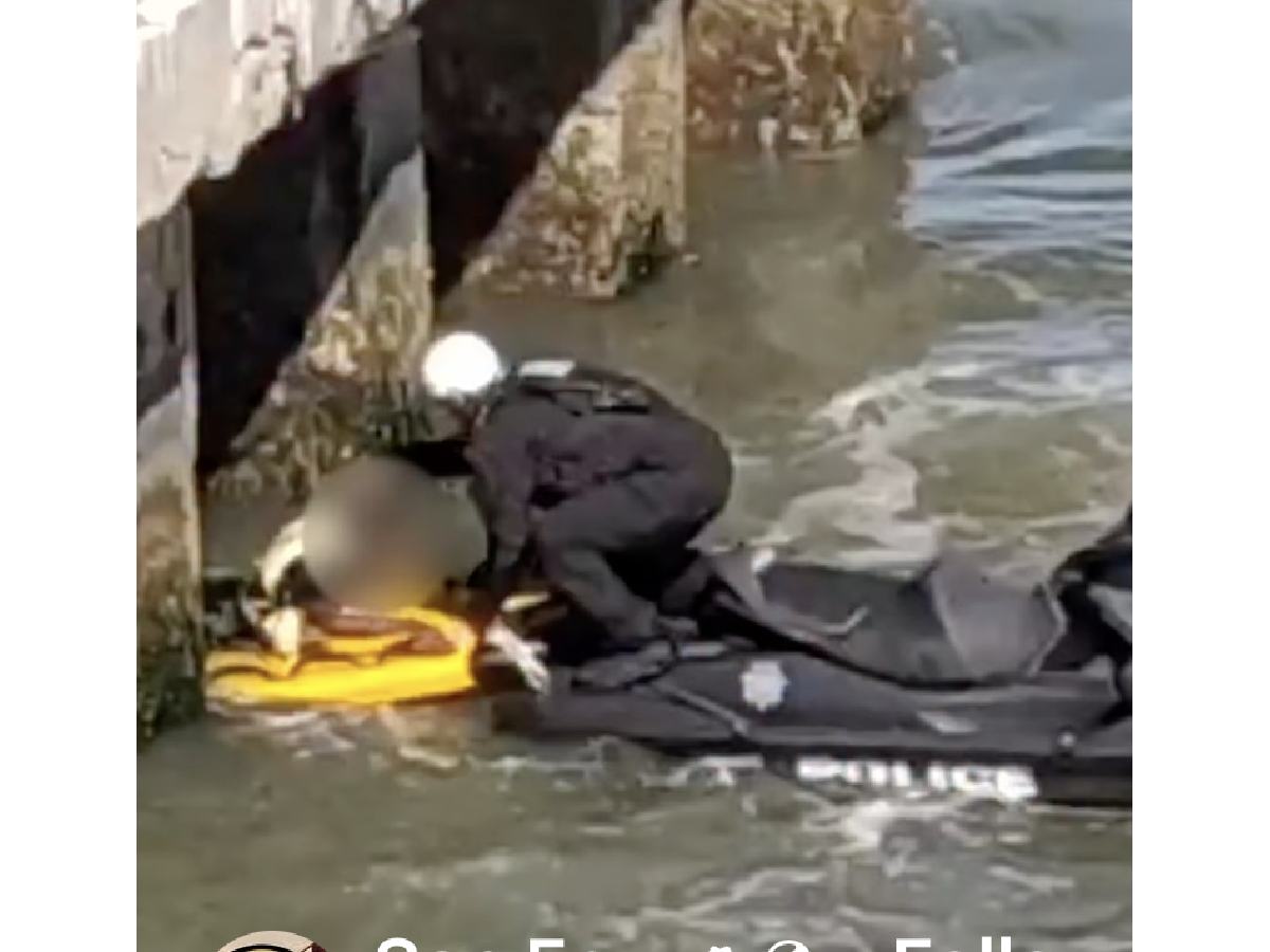 San Francisco officers pulled a man from the water after callers reported an overturned kayak.