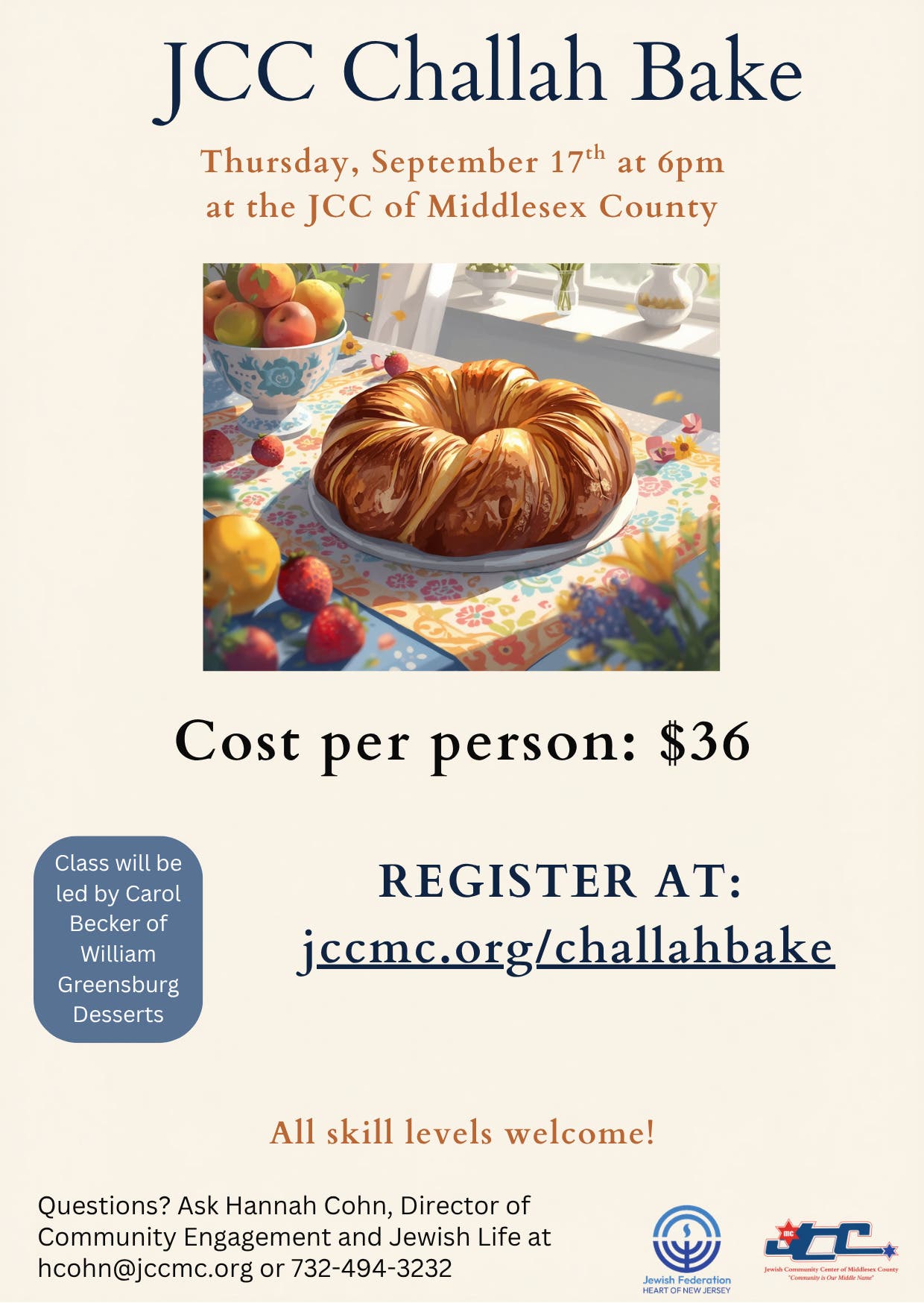 JCC of Middlesex County Challah Bake