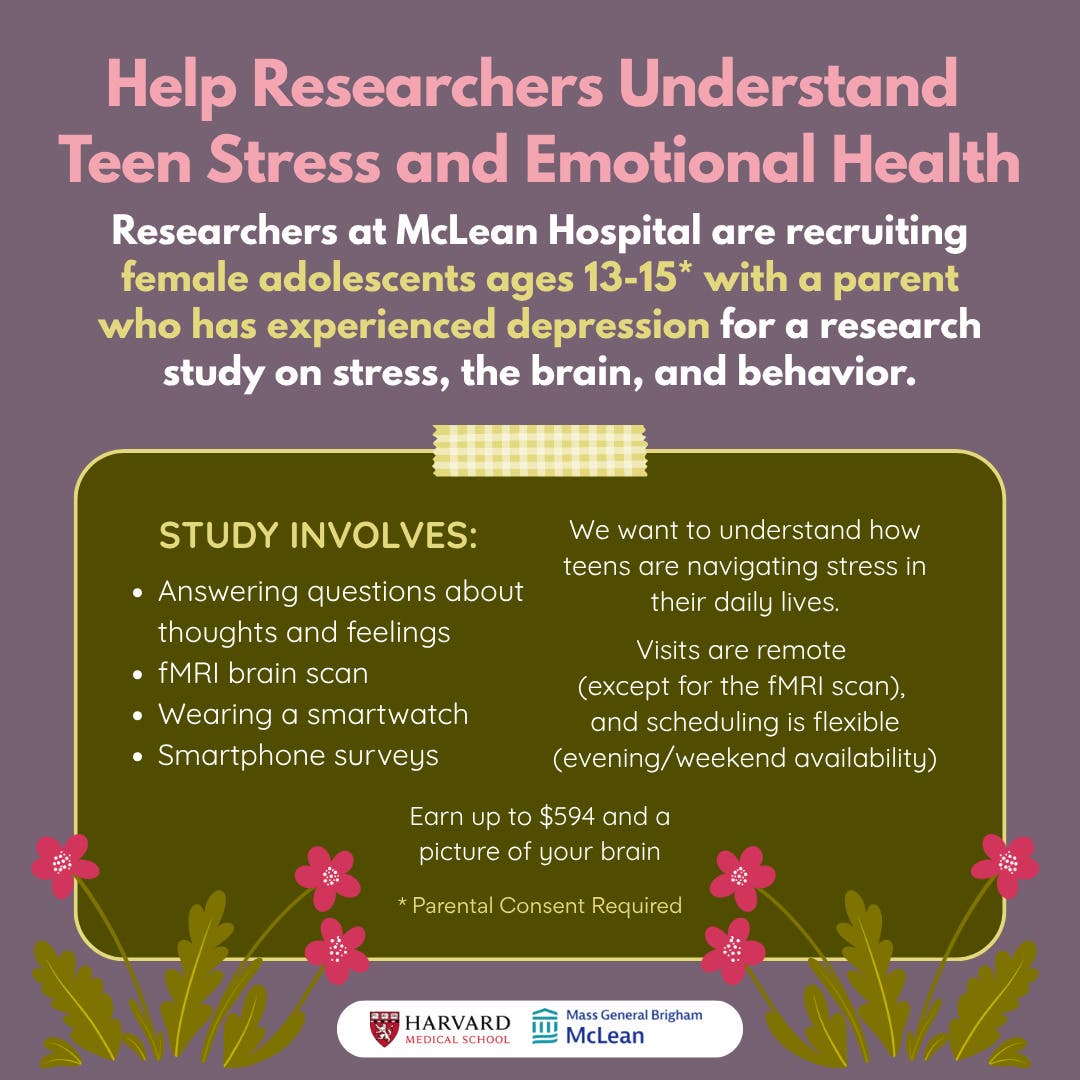 Recruiting Teens for Study on Stress, Mood, and the Brain