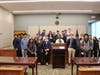 District Court Judge Gregory Hines invites students into his Coatesville courtroom to learn about the justice system.