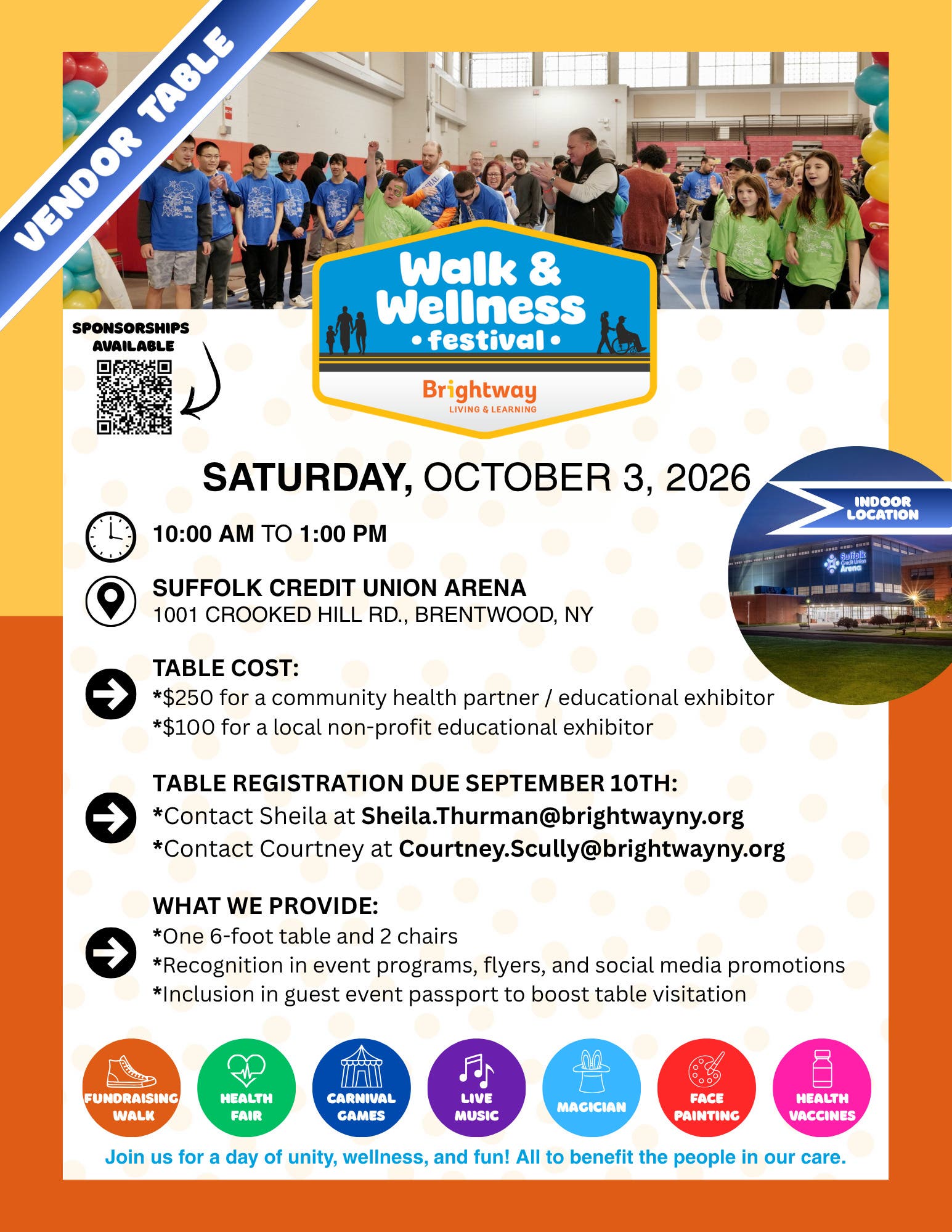 Request for Vendors at Brightway Living & Learning's Walk & Wellness Festival