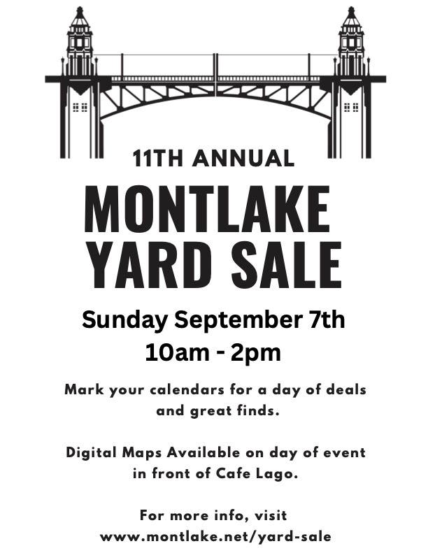 11th Annual All Montlake Yard Sale