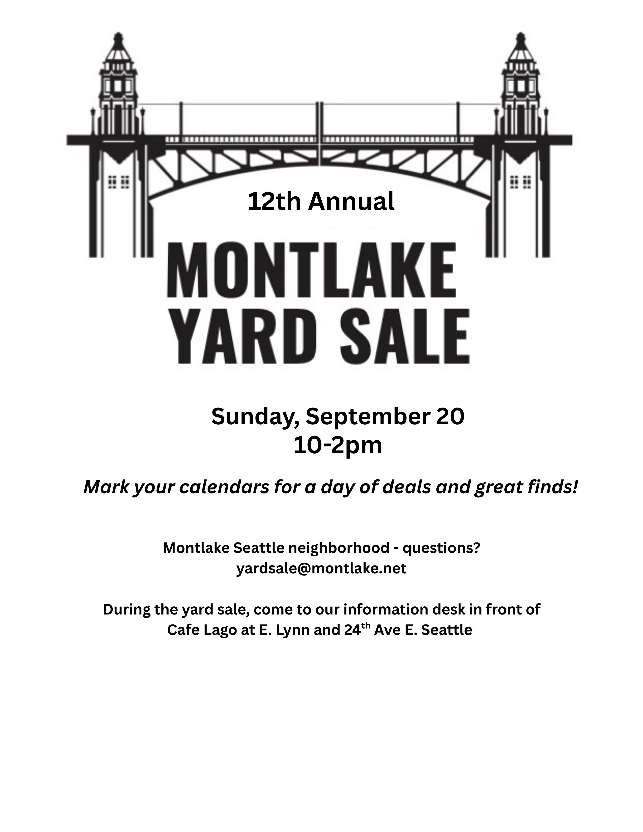 12th Annual All Montlake Yard Sale