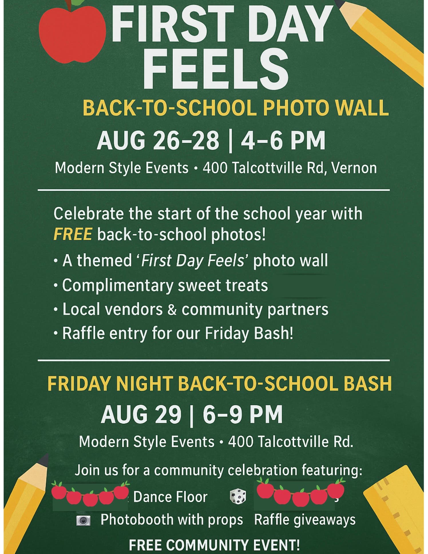 First Day Feels: Back to school Photo wall and Bash