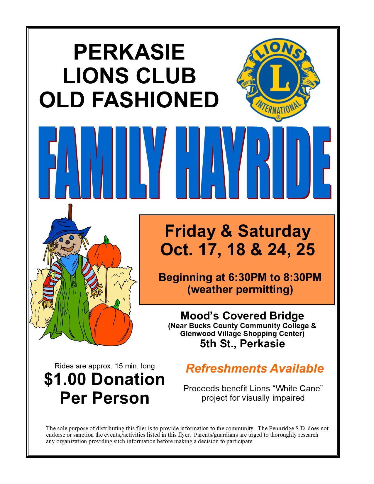 Perkasie Lions Club Old Fashion Hay Ride