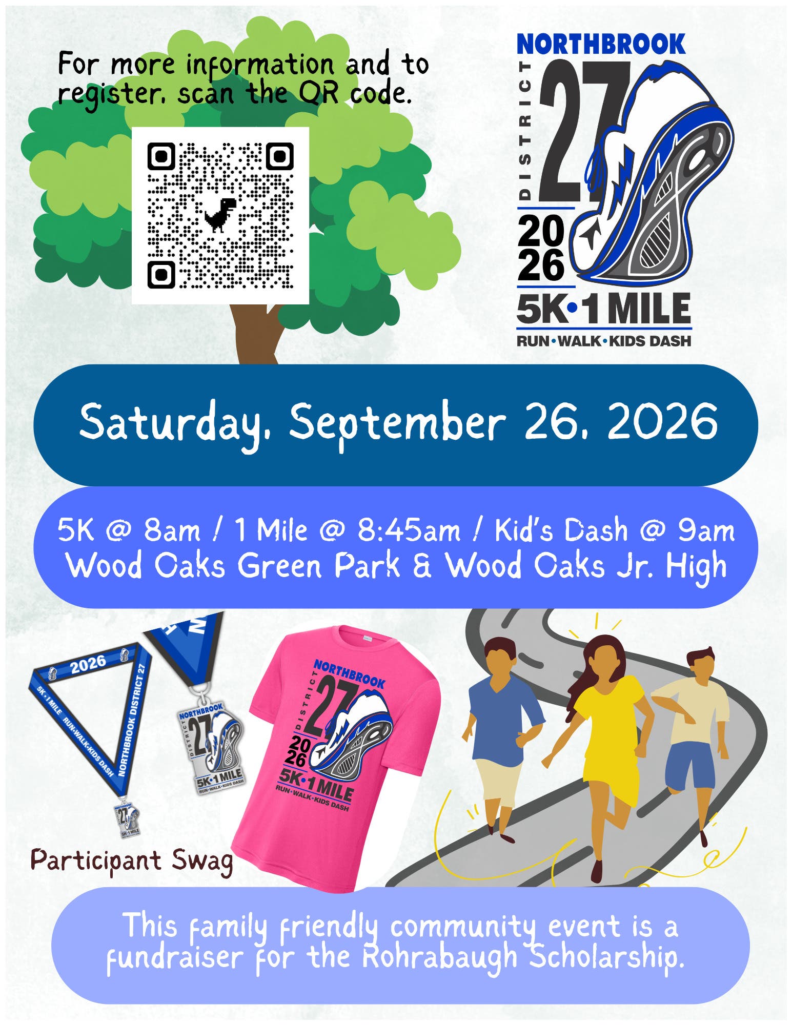 Northbrook District 27 PTA 5K, 1 Mile & Kid's Dash