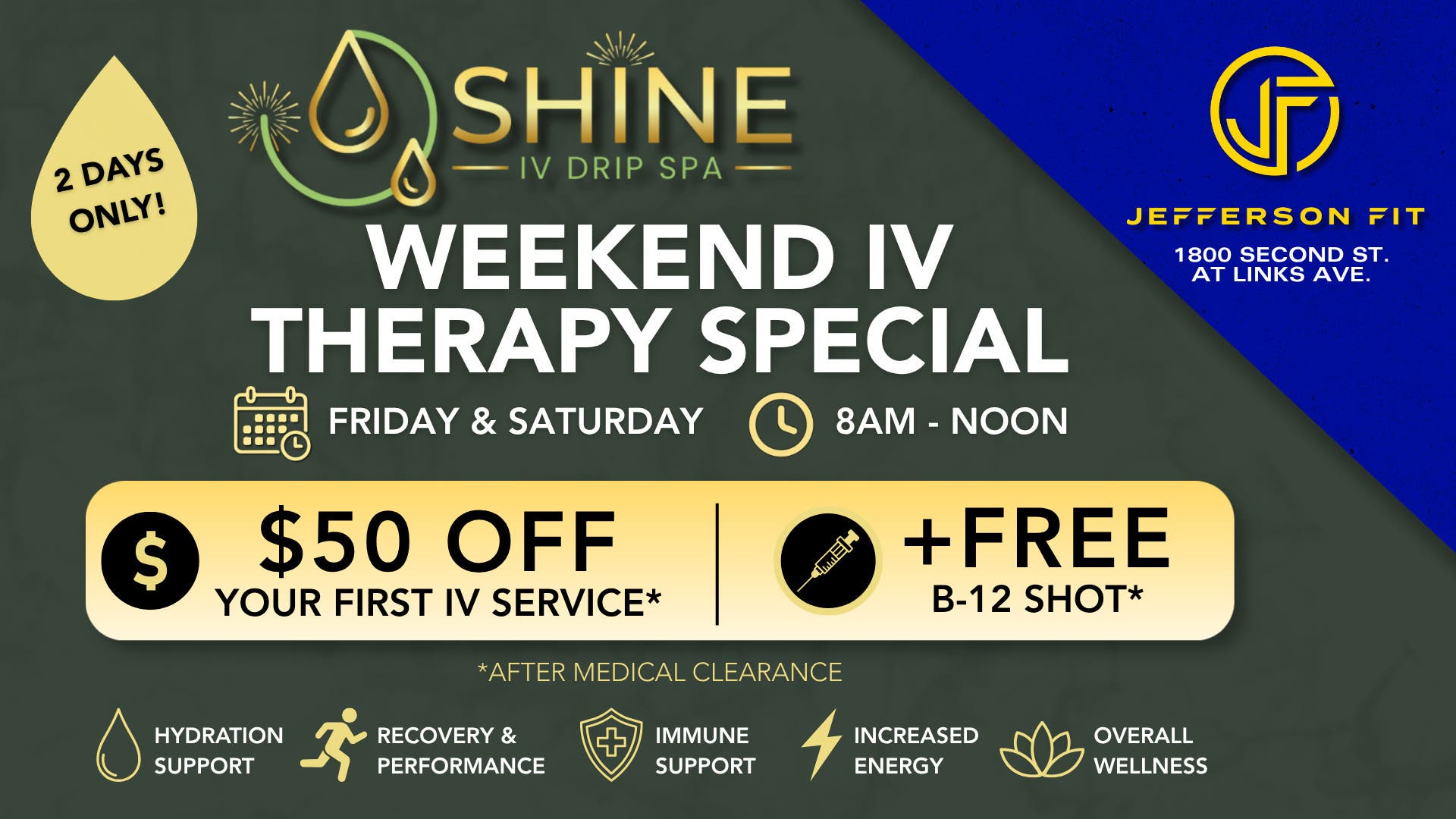 Jefferson Fit Sarasota Hosts IV Therapy Weekend with Special Offers May 8–9