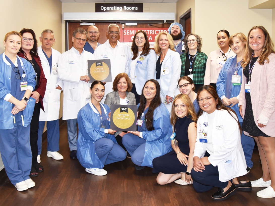 Phelps Hospital staff celebrate achieving SRC designation as a Center of Excellence in Robotic Surgery. 