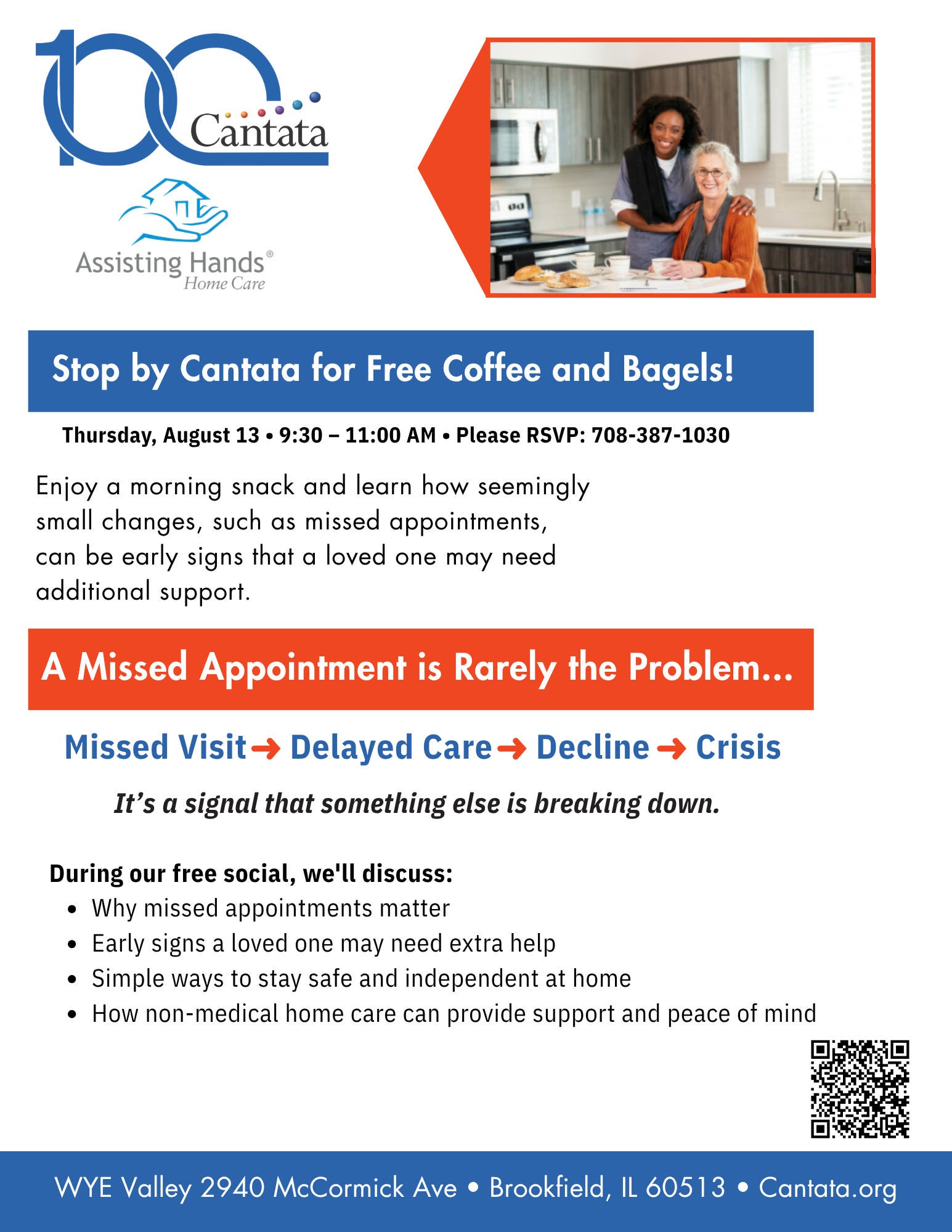 Stop by Cantata for Free Coffee and Bagels!