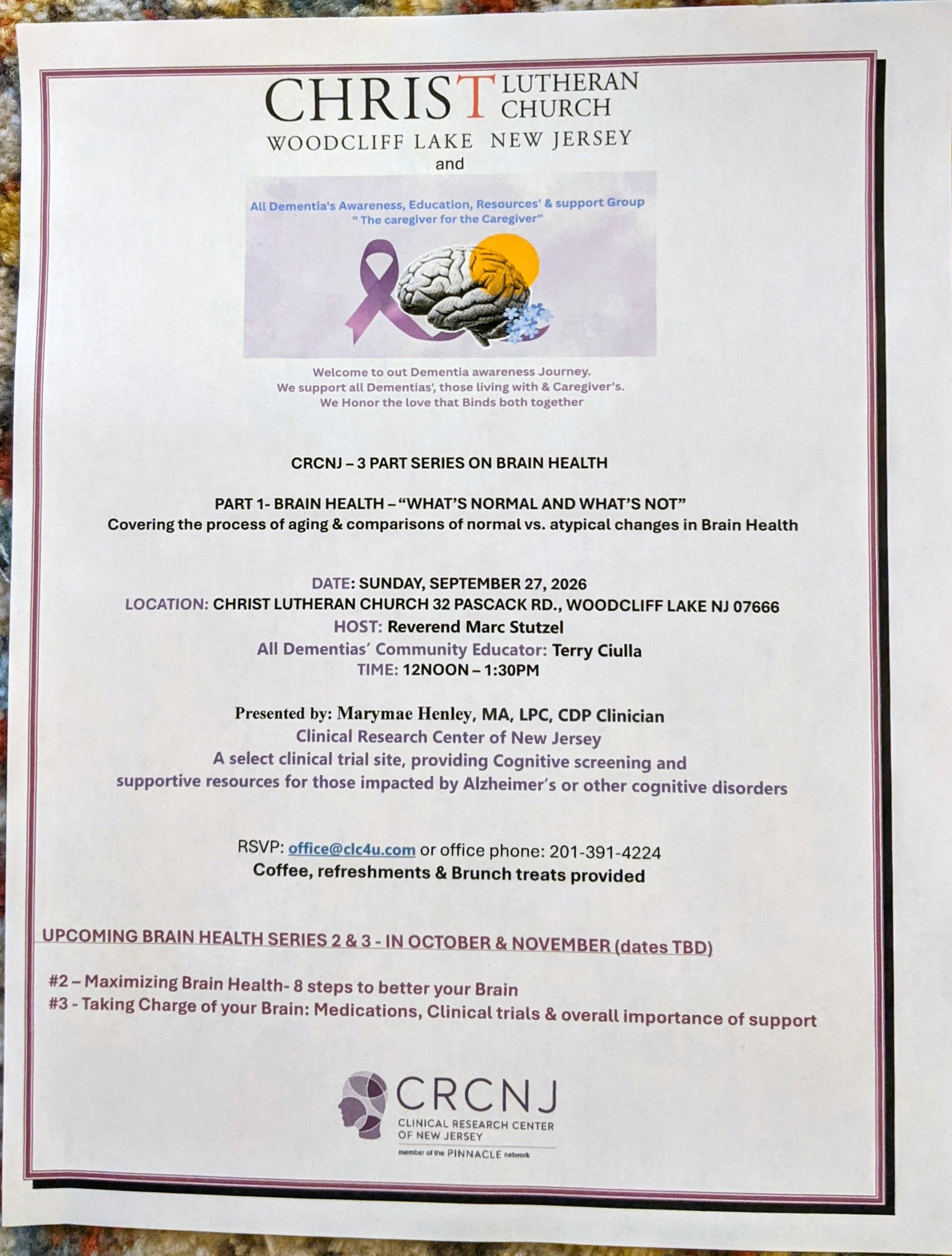BRAIN HEALTH- What is normal aging and What is not normal