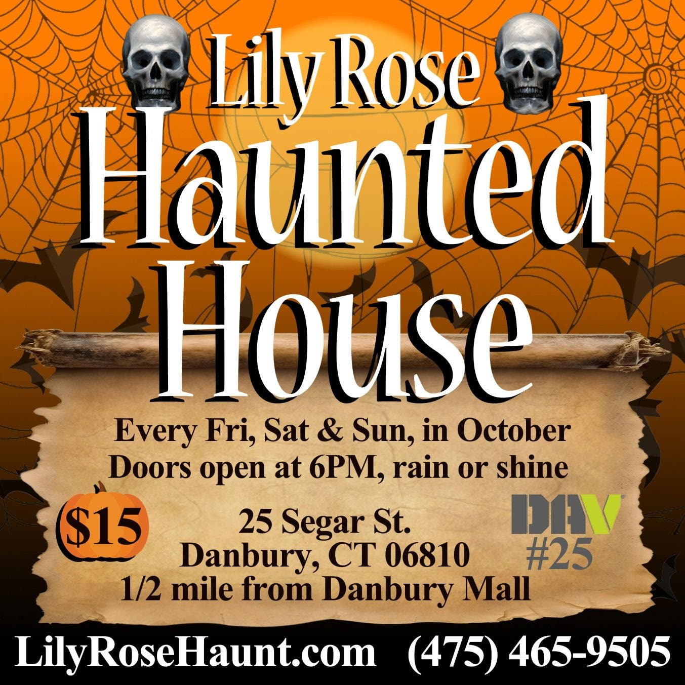 DAV Chapter 25 to Host Lily Rose Haunted House through Halloween!