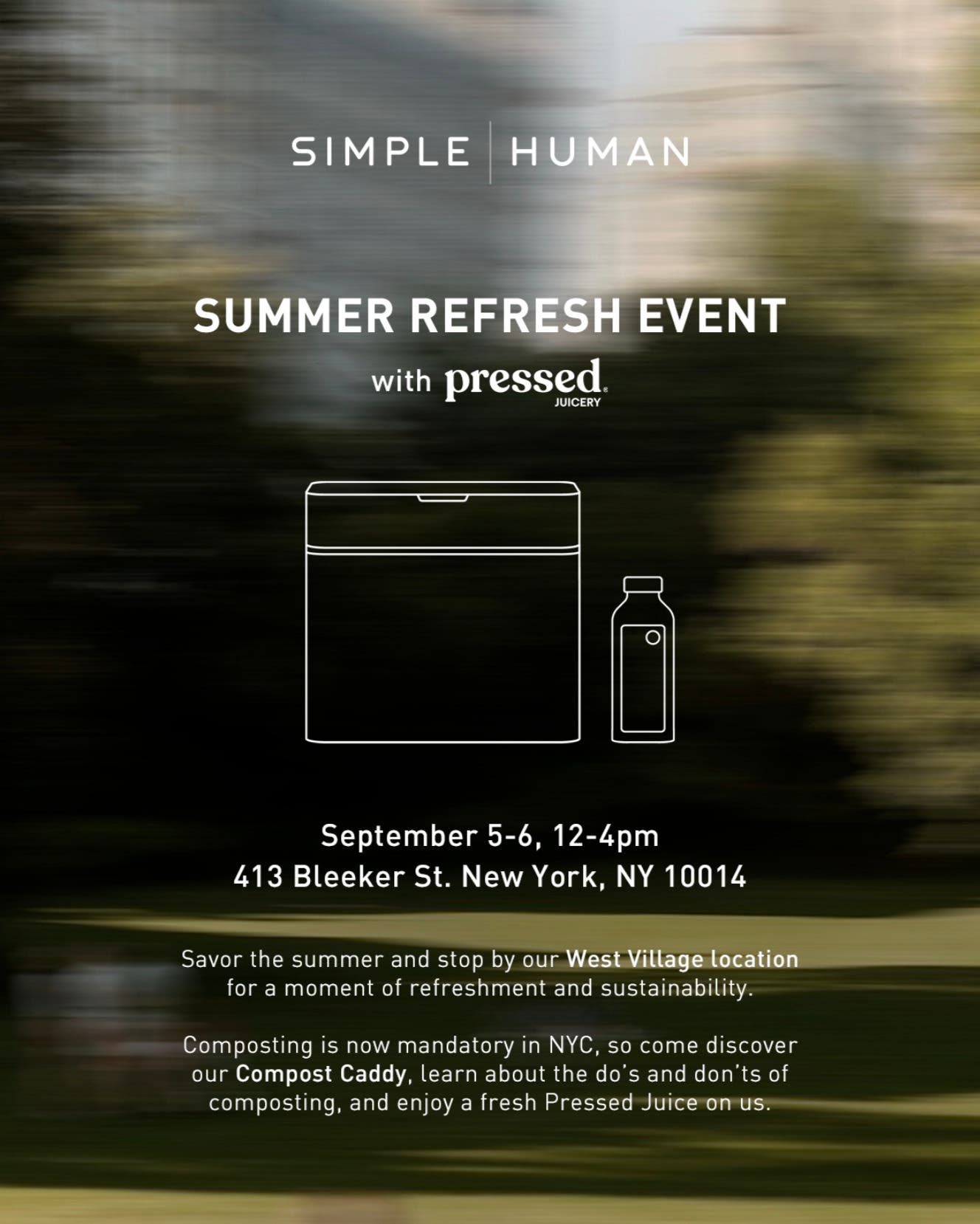 Simplehuman Refresh Event with Pressed Juicery