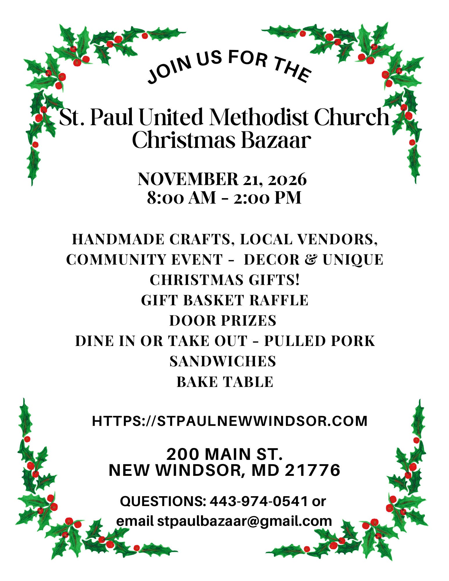 St. Paul United Methodist Church Christmas Bazaar
