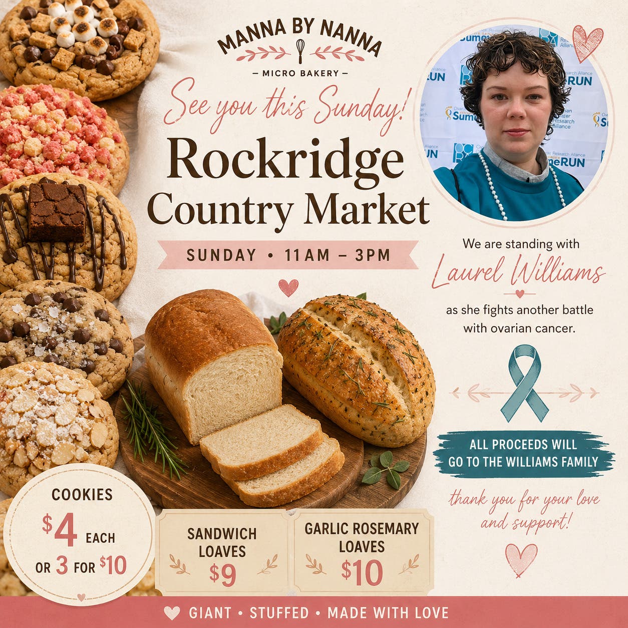 Manna by Nanna @ Rockridge Country Market - Fundraiser to Support Laurel's Fight against Cancer