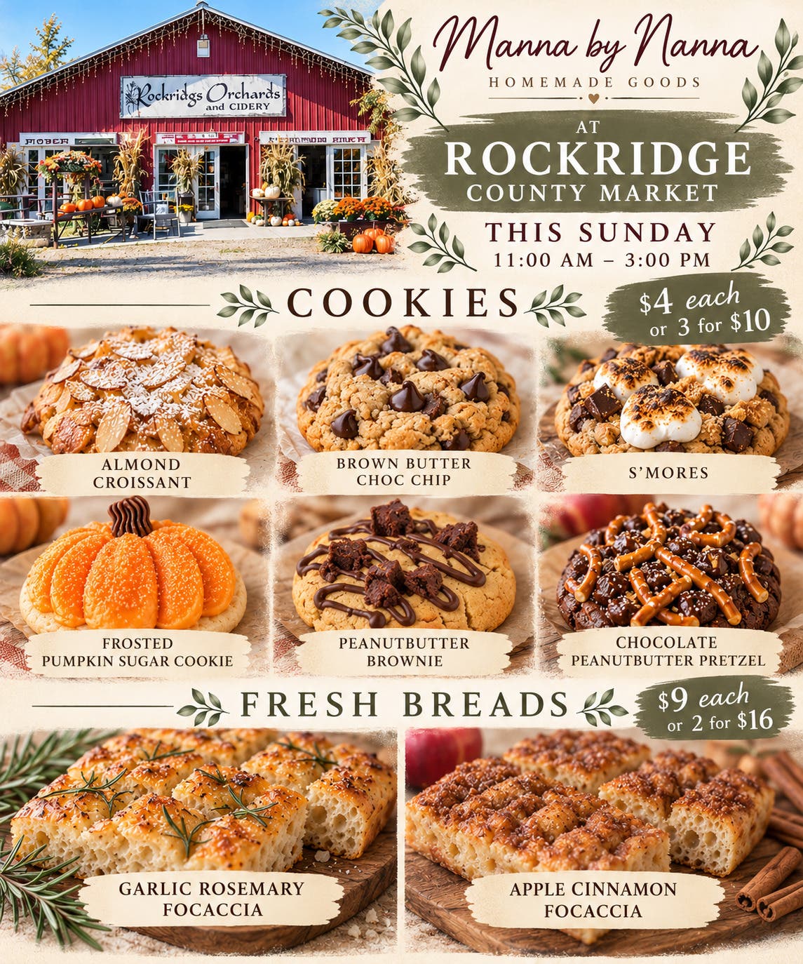 Manna by Nanna @ Rockridge this Sunday 11-3