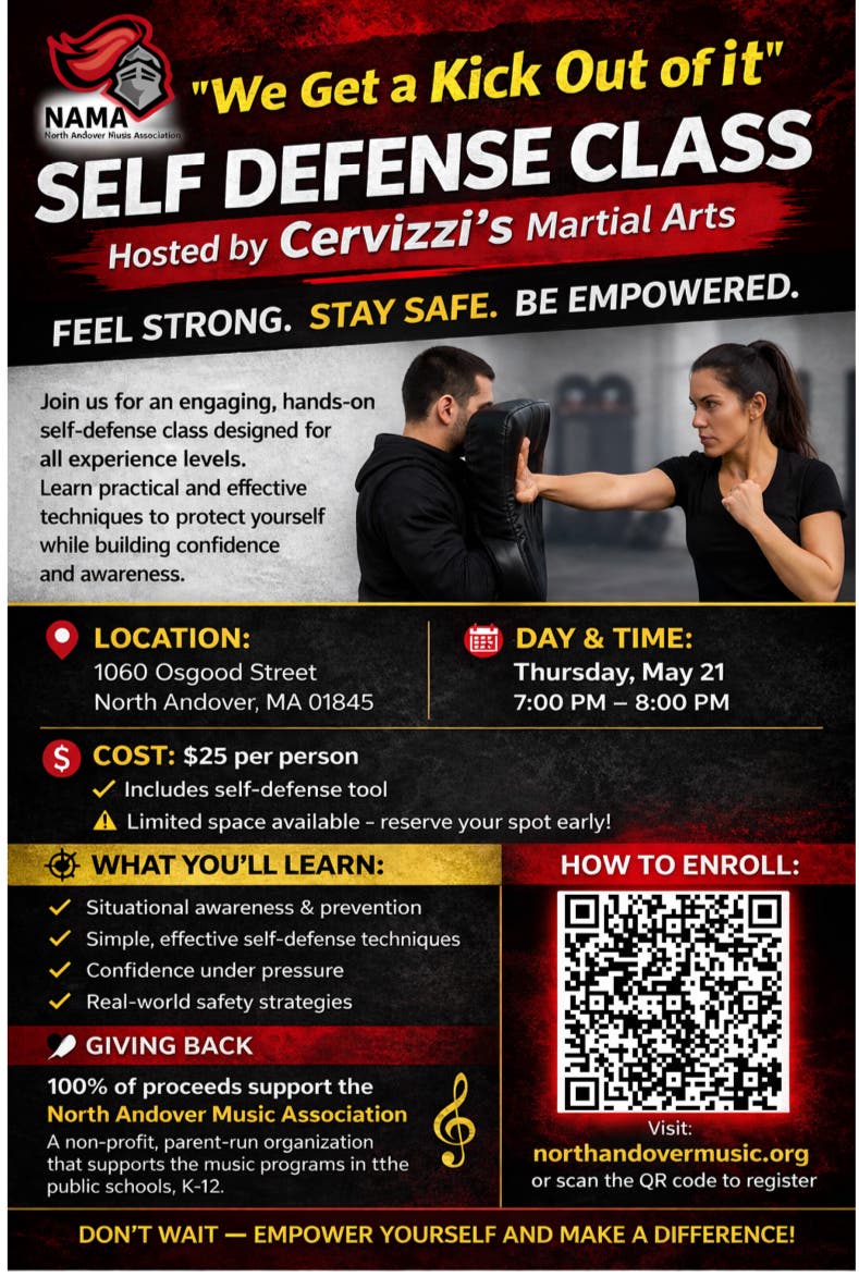 North Andover Music Association Self Defense Fundraiser