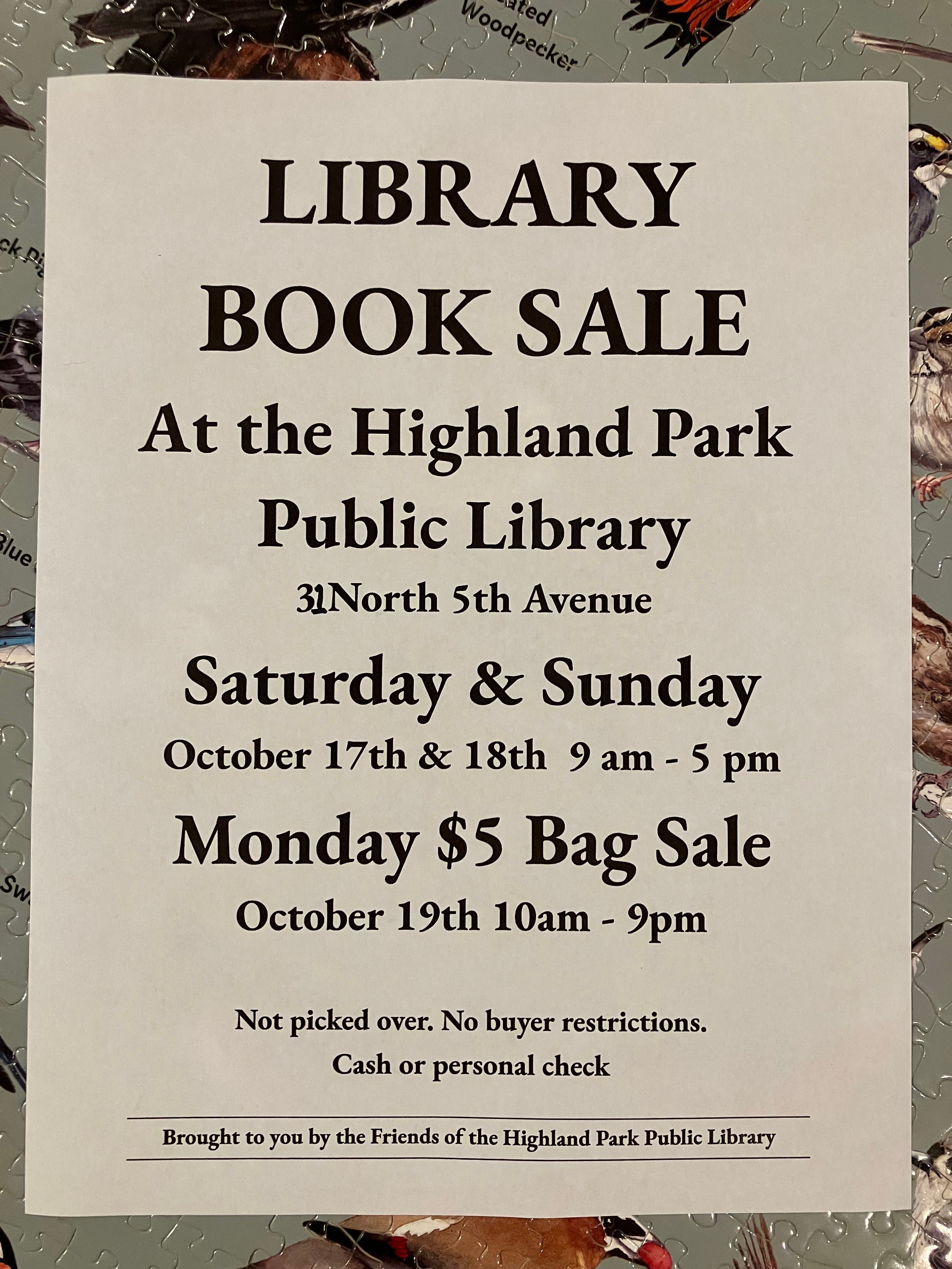 Friends of the Highland Park Public Library Annual Book Sale