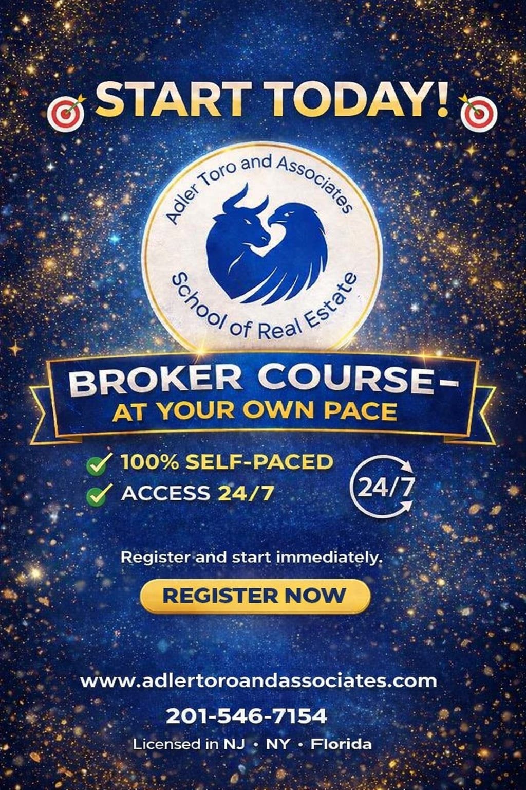 Online self paced 75 hour and broker real estate course