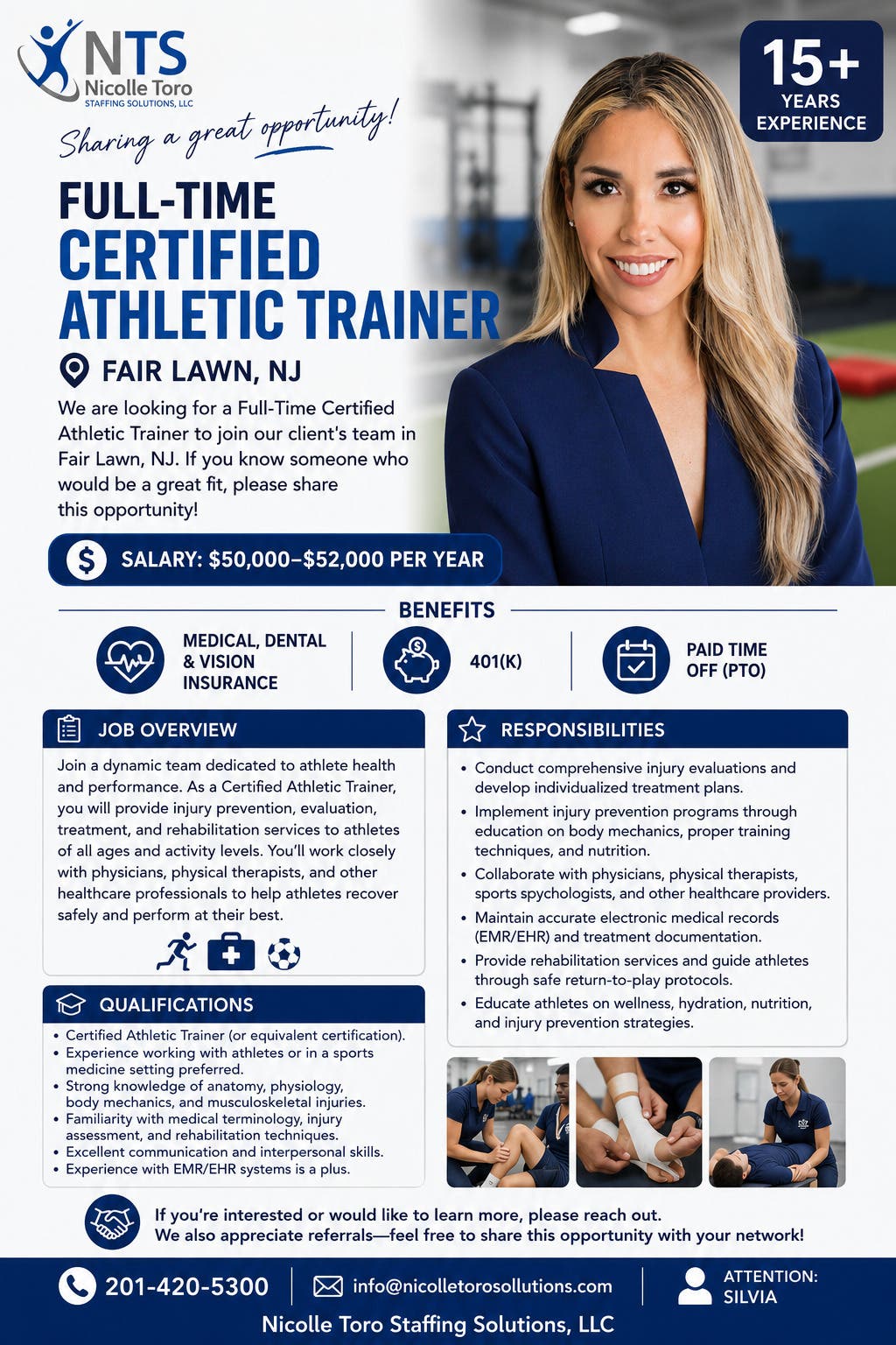 📢 Now Hiring: Certified Athletic Trainer | Fair Lawn, NJ
