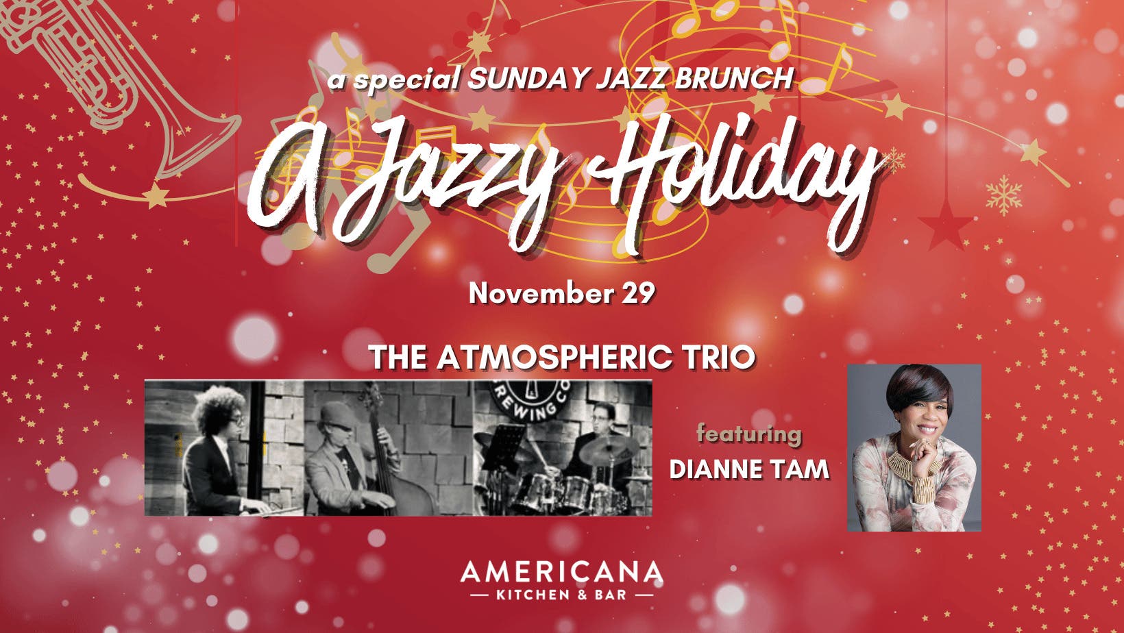 Special Holiday Sunday Jazz Brunch at AKB ft the Atmospheric Trio & Dianne Tam