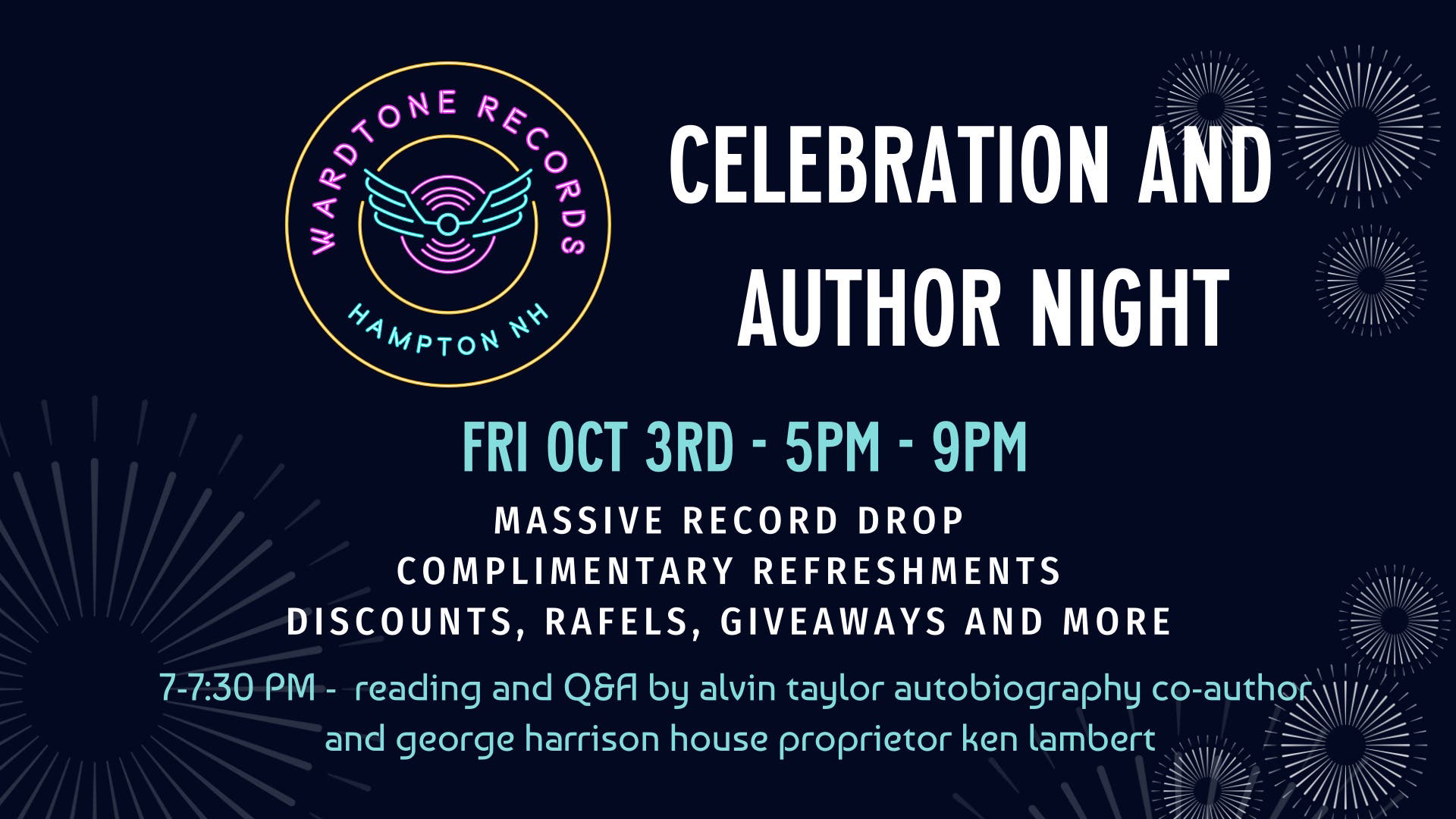 Customer Appreciation Celebration and Author Night at Wardtone Records