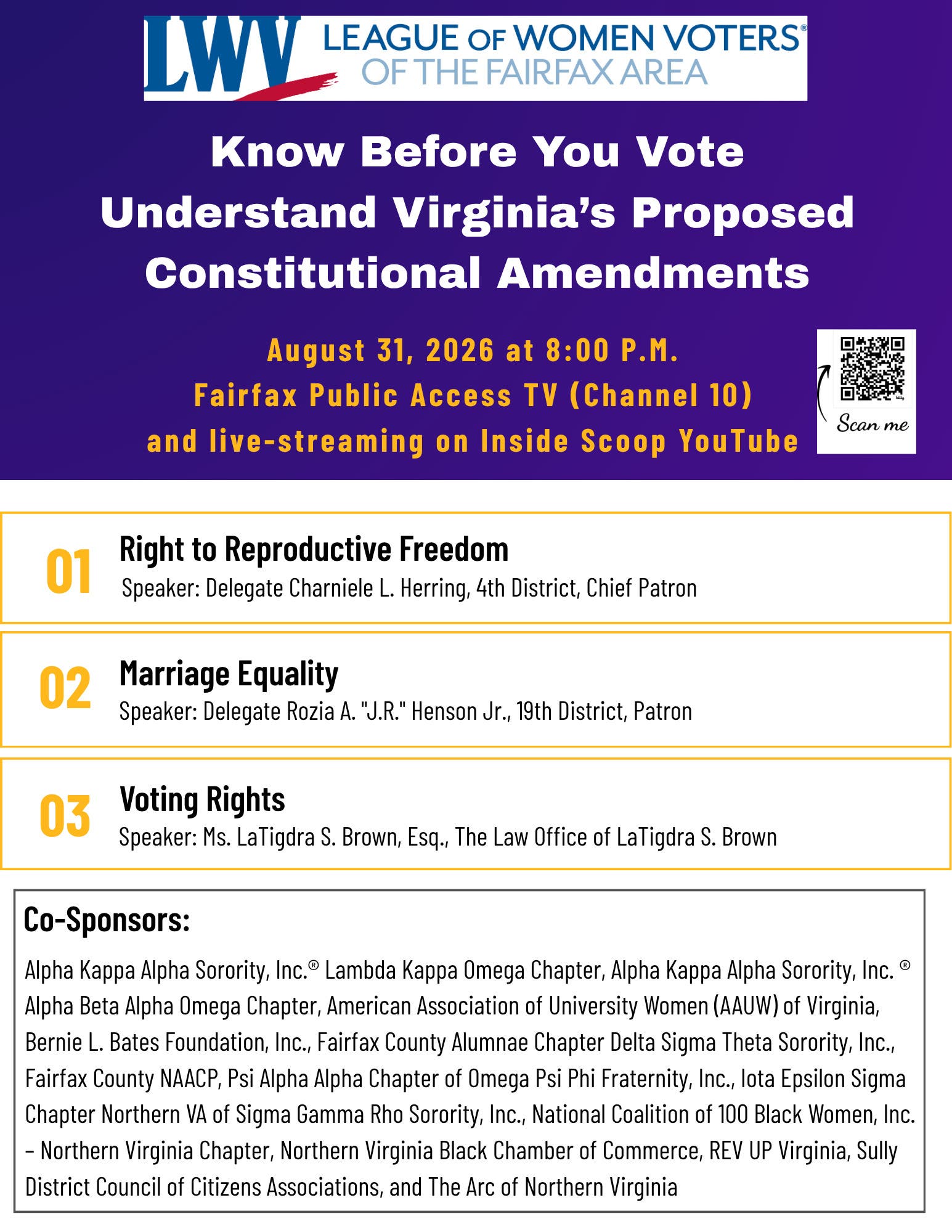 Televised “Know Before You Vote” Virginia Constitutional Amendments Special Program