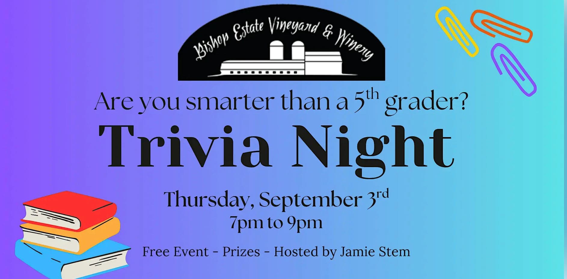 Are You Smarter Than a 5th Grader Themed Trivia Night by Jamie Stem!