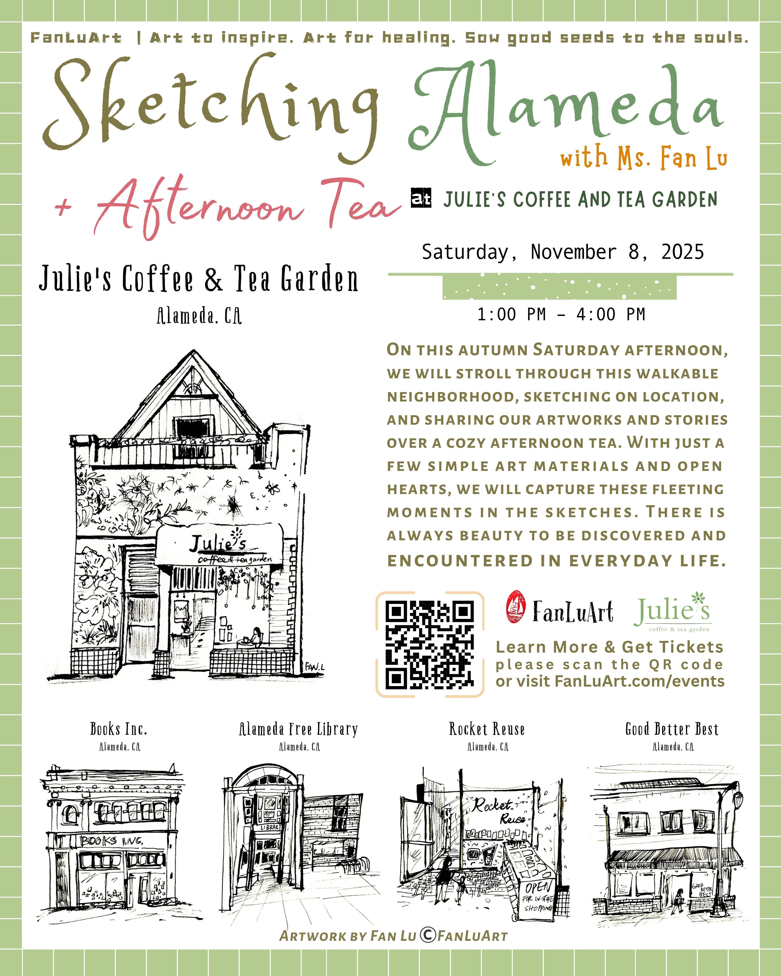 Sketching Alameda + Afternoon Tea 