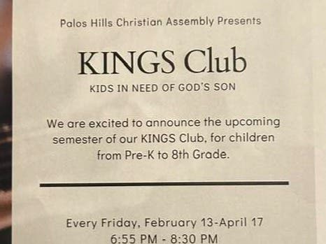 Kings Club & High School Bile/Discussion (Friday Nights beginning Feb 13)
