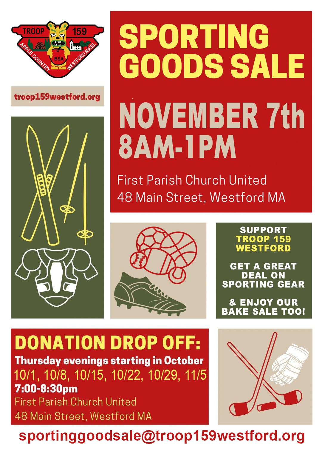 Troop 159 Scouts Sporting Good Sale