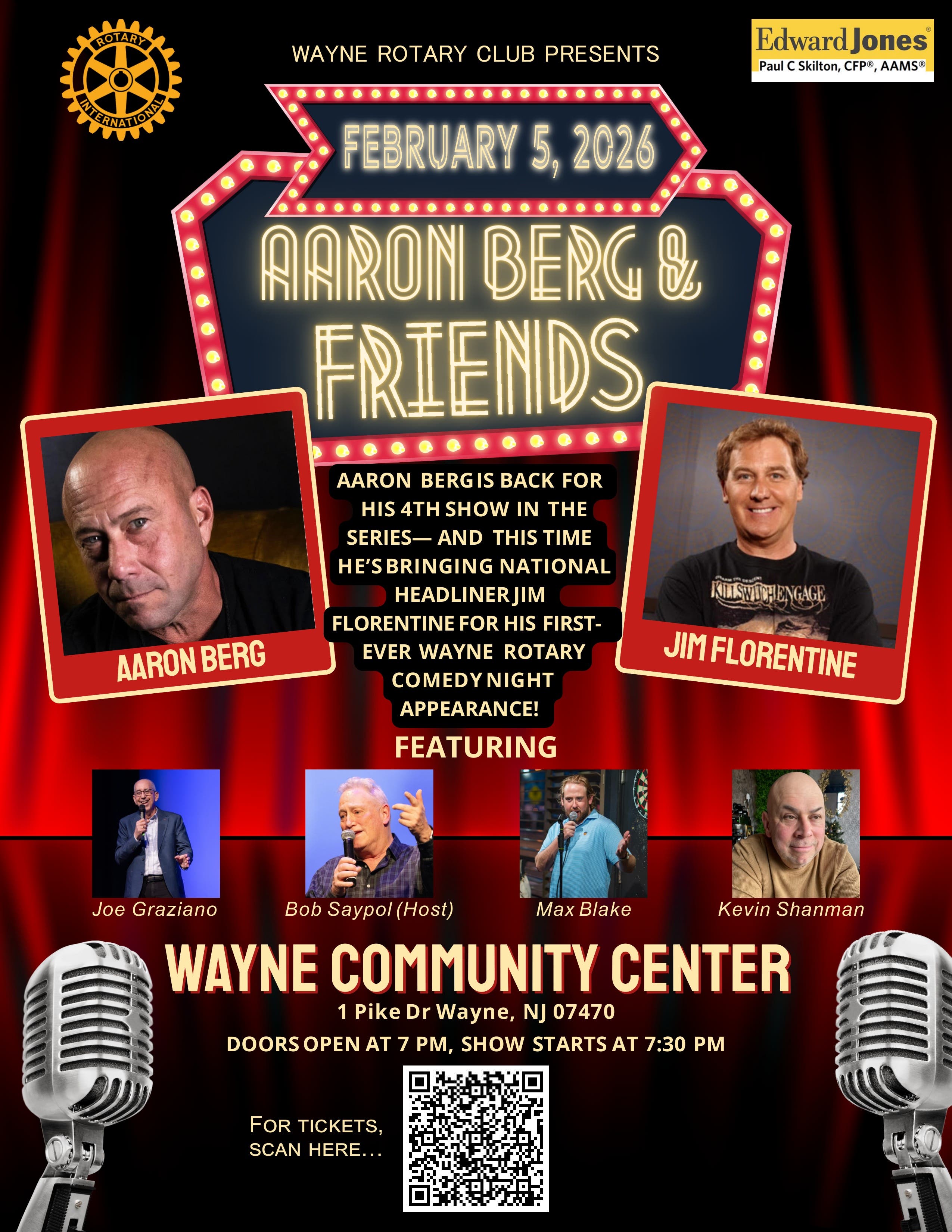 Wayne Rotary Presents Aaron Berg & Friend,Jim Florentine
