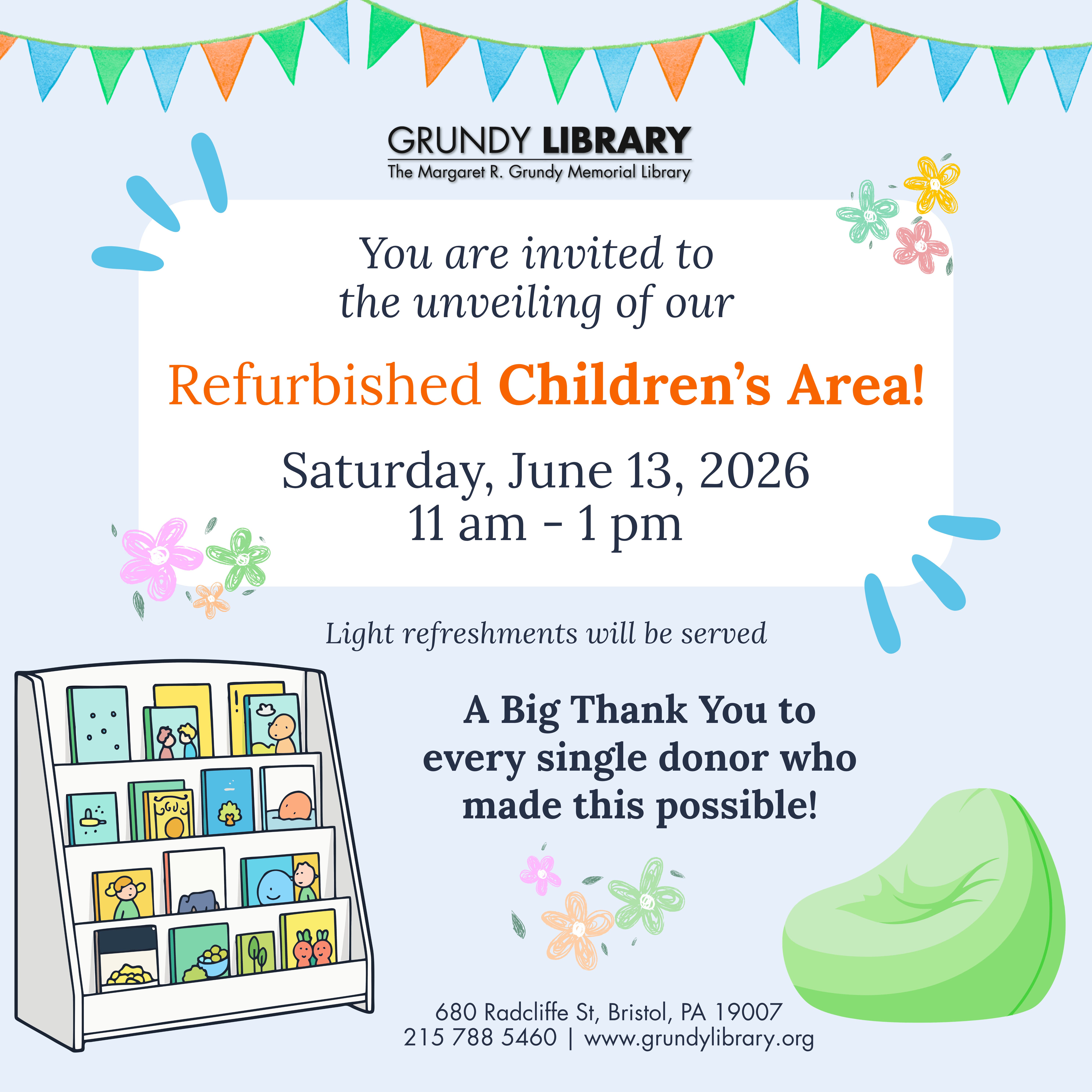 Invitation to Refurbished Children's Area Unveiling 