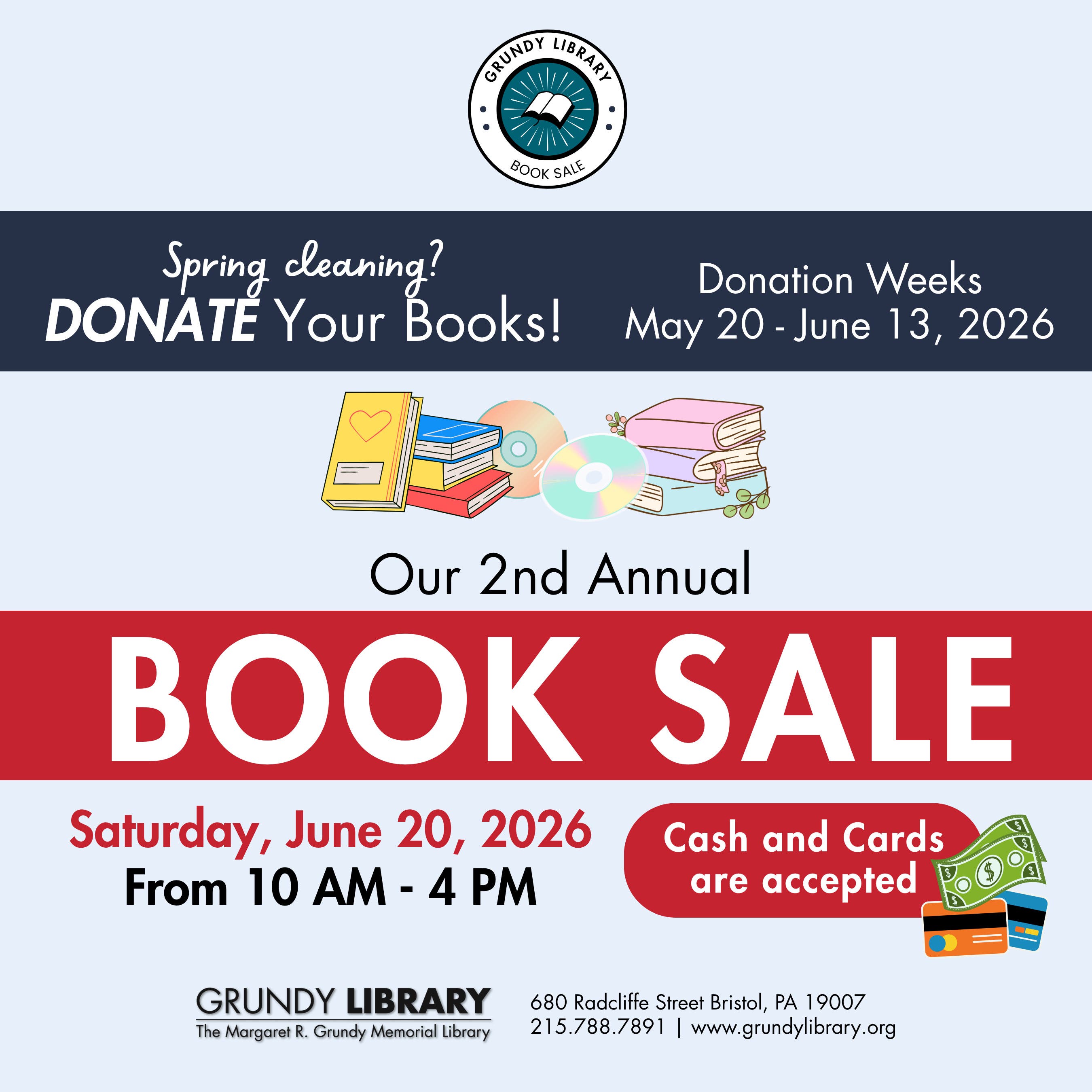 Book Donation & Sale at Grundy Library!
