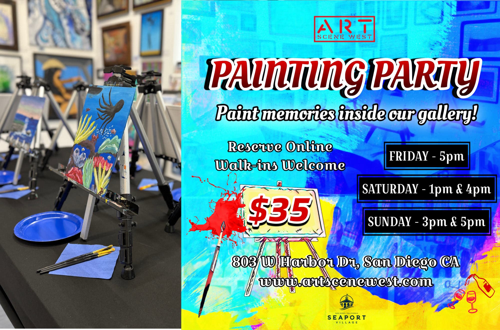 Painting Party with Art Scene West Gallery