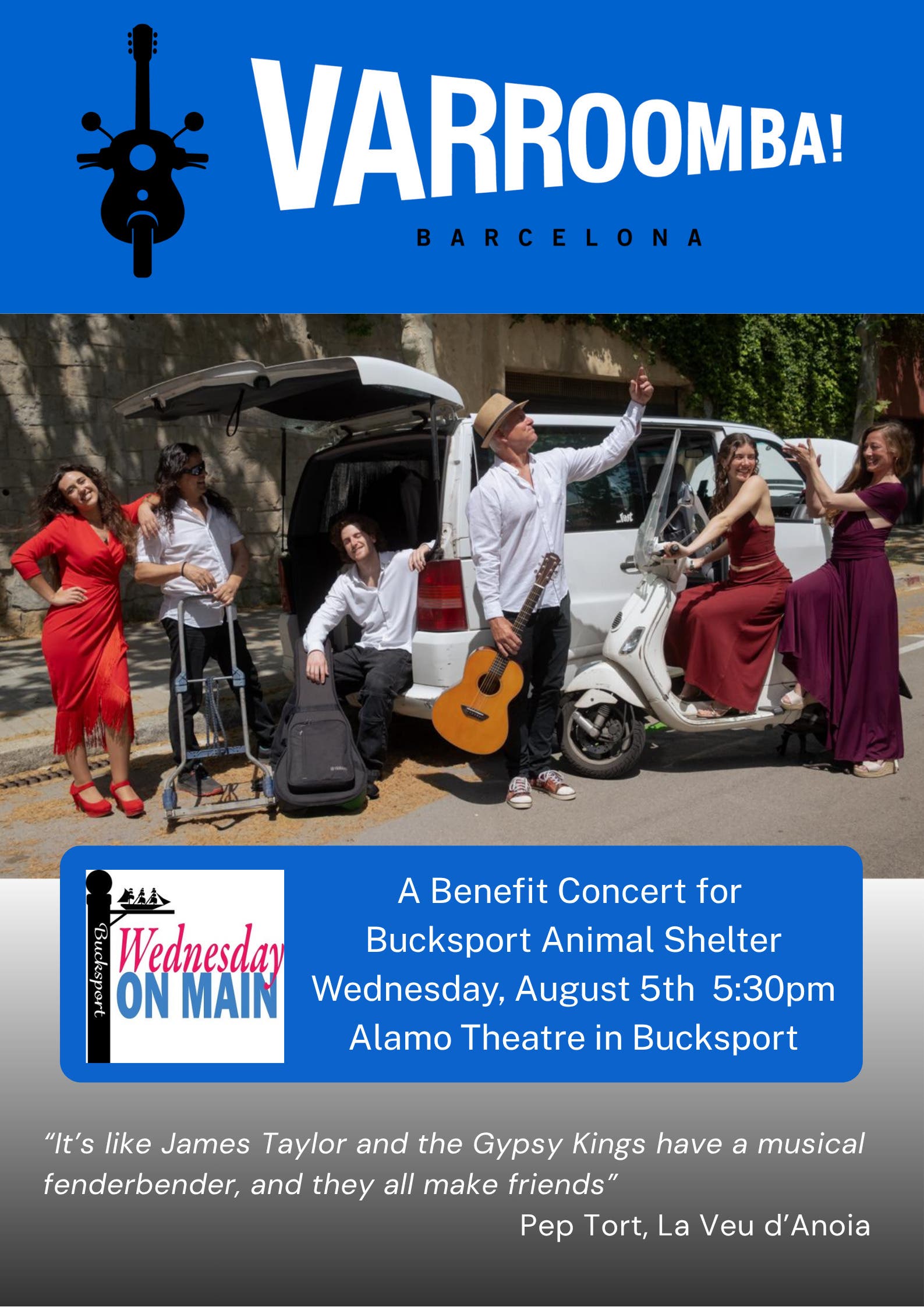 Bucksport's Wednesday On Main Brings BARCELONA! BENEFIT FOR BUCKSPORT ANIMAL SHELTER