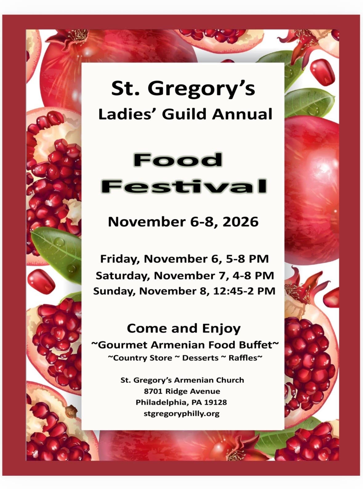 St. Gregory’s Ladies’ Guild Annual Food Festival