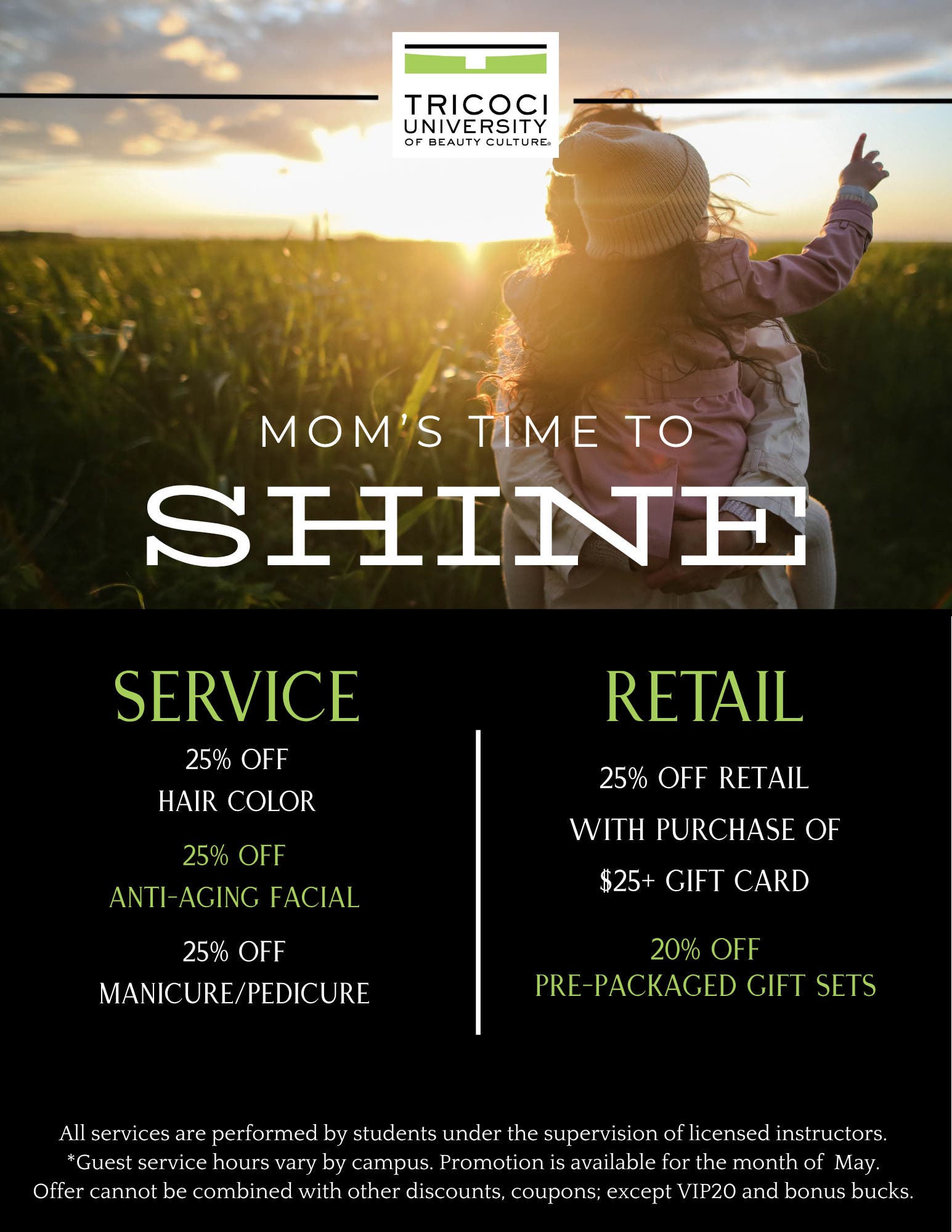 May Promos: Tricoci University of Beauty Culture