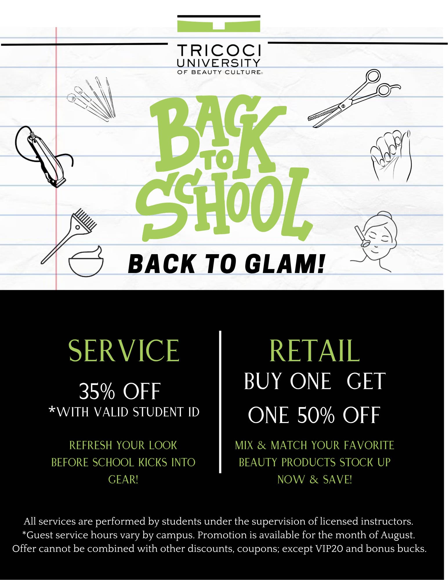 August Promos: Tricoci University of Beauty Culture