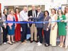 Superintendent Dr. Ray Sanchez (center-right), along with SHHS leadership and Northwell Phelps Hospital officials, mark the inaugural Medical Career Day with a ribbon-cutting ceremony at Sleepy Hollow High School, celebrating a new community partnership.