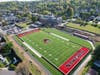 A bird’s-eye view of the new athletic field at Washington Irving School, now ready to support students in learning, play, and connection each day.